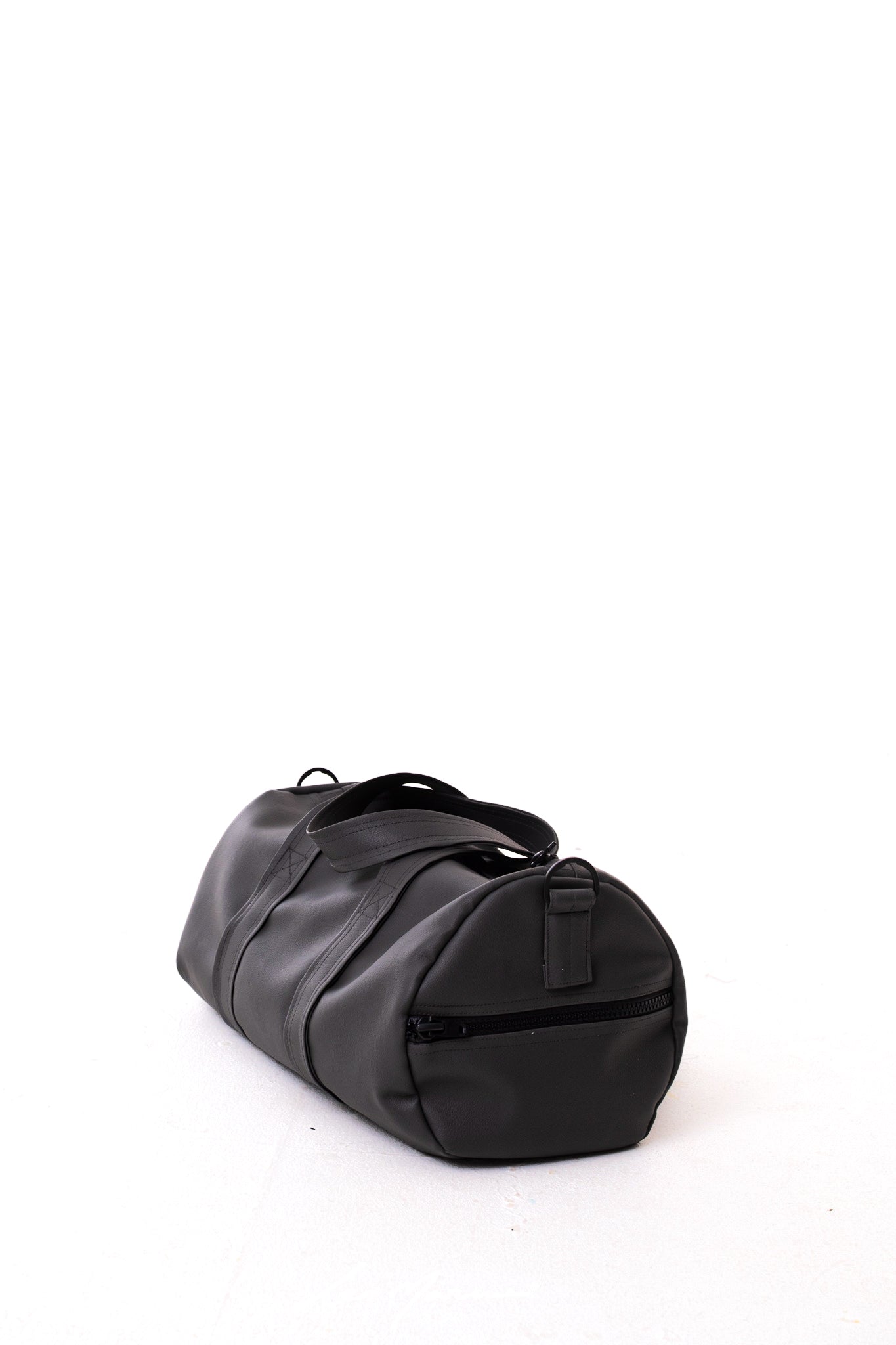 LM FAUX LEATHER DUFFLE BAG IN CHARCOAL - Levi Marcus
