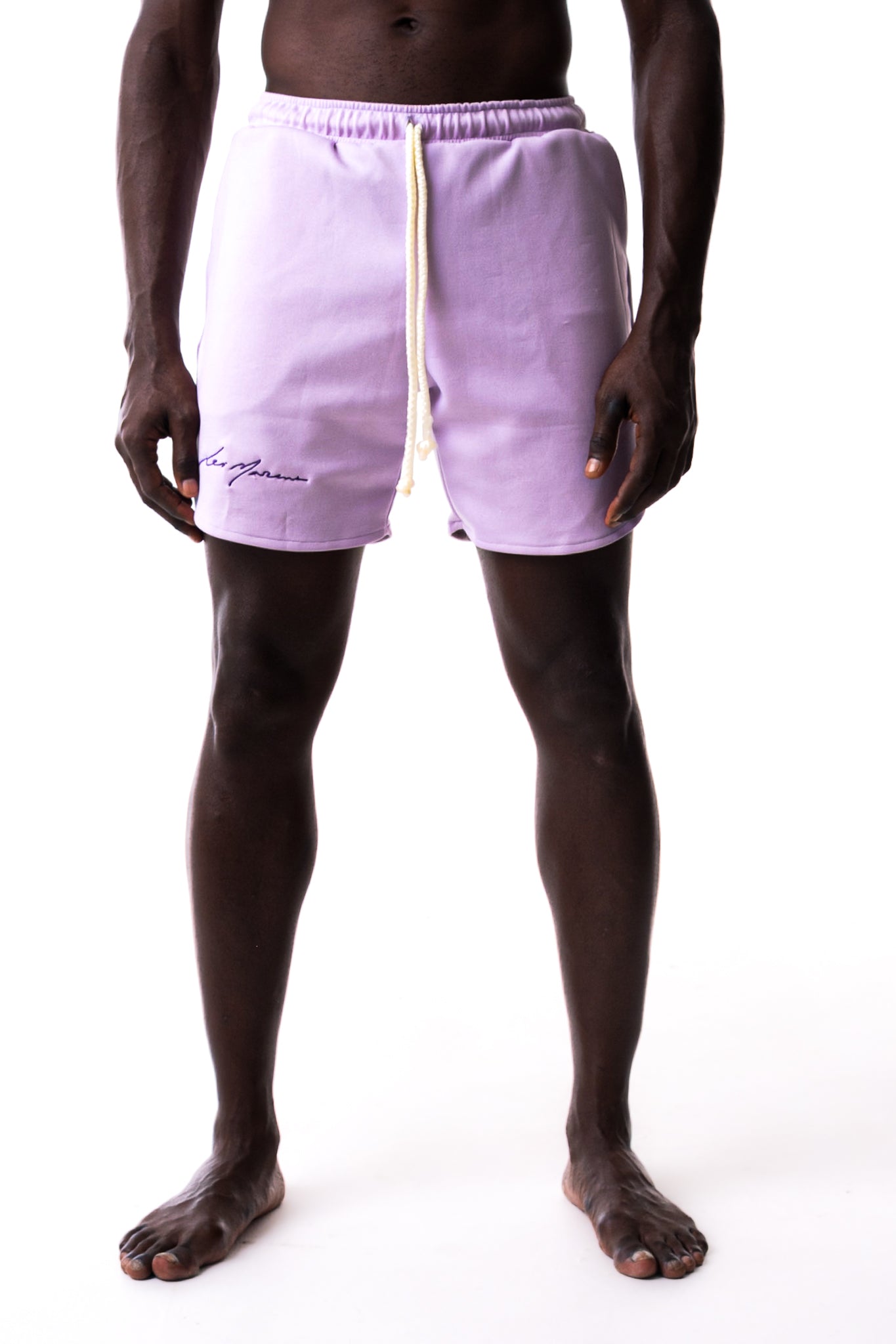 SCALLOPED SCUBA SHORTS IN LILAC - Levi Marcus