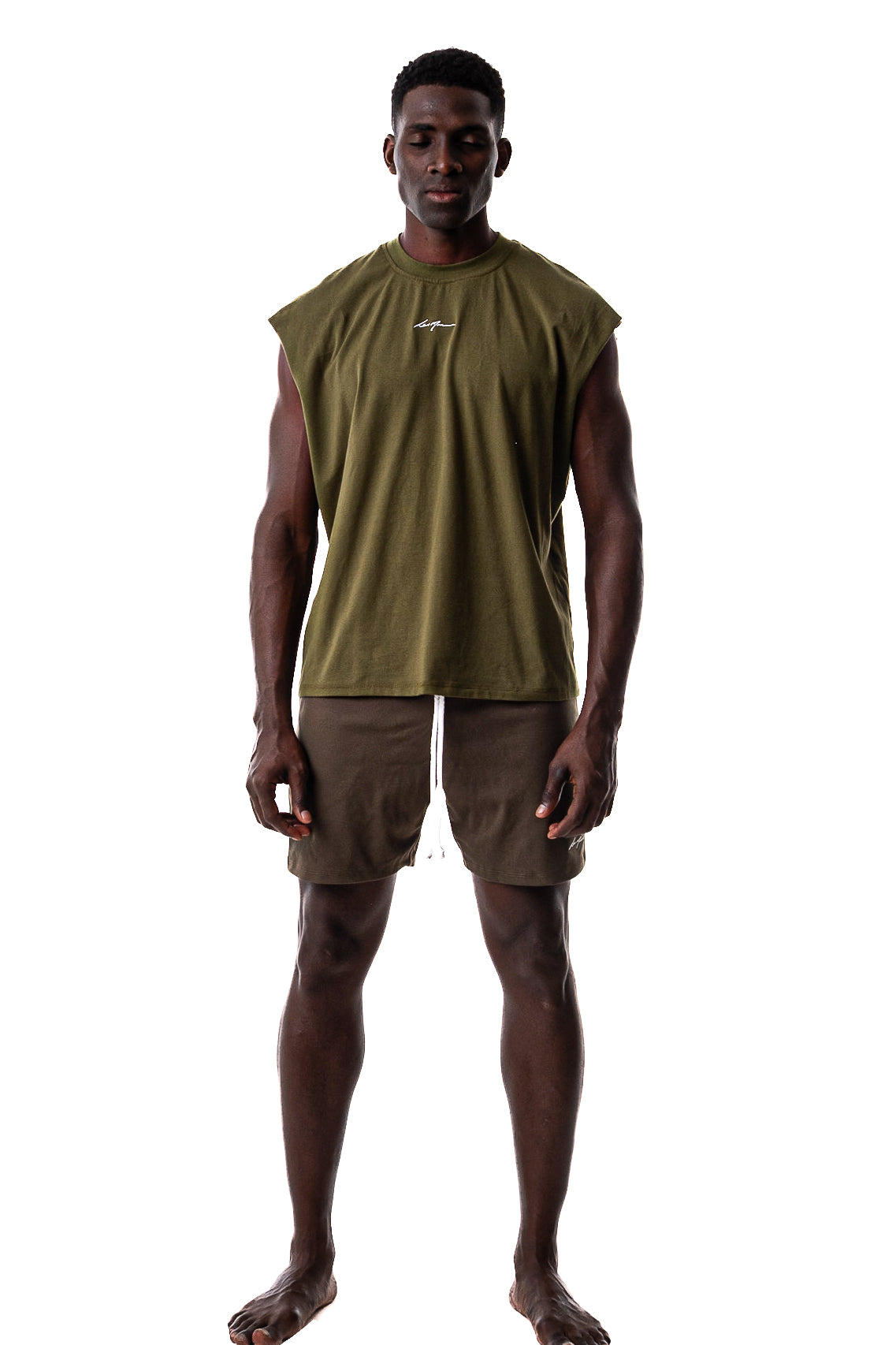 LM MUSCLE TEE IN OLIVE - Levi Marcus