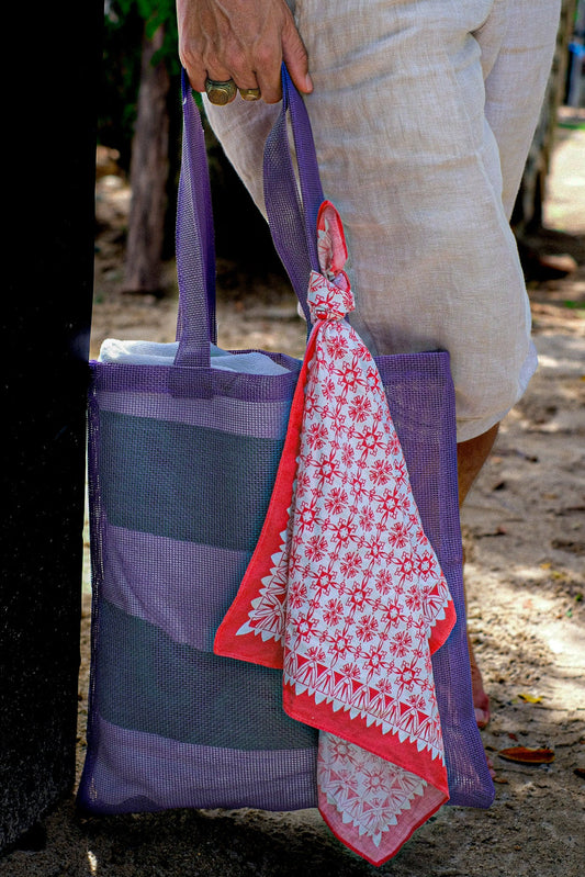 LM SIGNATURE TOTE BAG IN PURPLE - Levi Marcus