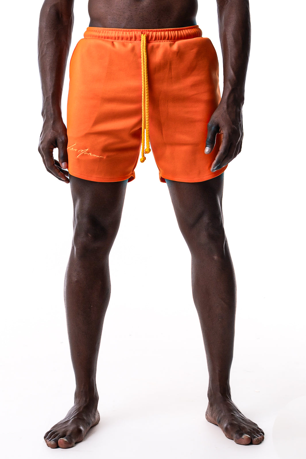 SCALLOPED SCUBA SHORTS IN ORANGE - Levi Marcus