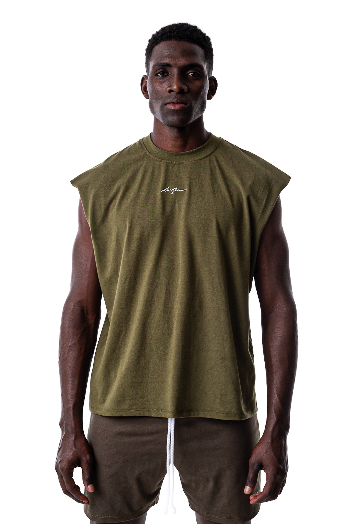 LM MUSCLE TEE IN OLIVE - Levi Marcus